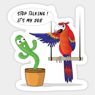 The Talking Cactus And The Angry Parrot Sticker